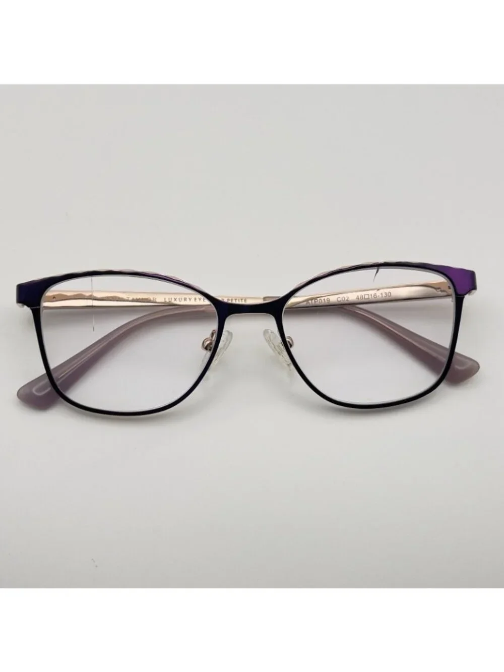 Ann Taylor ATP019 C02 Eyeglass Frames Luxury Petite Metal Purple Gold 48-16-130